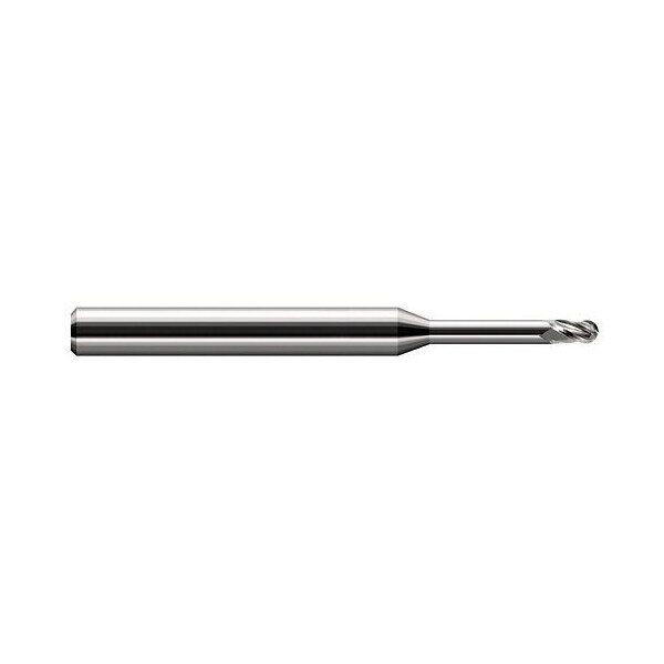 Harvey Tool 0.039in. 1 mm Cutter dia. x 0.059in. x 0.281in. 9/32 Reach Carbide Ball End Mill, 3 Flutes 868239 - main